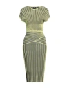 Elisabetta Franchi Woman Midi Dress Military Green Size 6 Viscose, Polyamide In Green