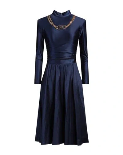 Elisabetta Franchi Woman Midi Dress Navy Size 2 Polyamide, Elastane, Metal