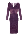 Elisabetta Franchi Woman Midi Dress Purple Size 8 Cotton, Elastane