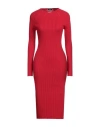 Elisabetta Franchi Woman Midi Dress Red Size 10 Viscose, Polyester