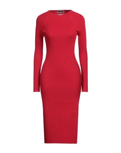 Elisabetta Franchi Woman Midi Dress Red Size 10 Viscose, Polyester