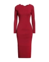 Elisabetta Franchi Woman Midi Dress Red Size 12 Viscose, Polyester, Polyamide In Red