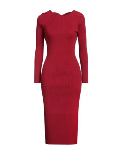 Elisabetta Franchi Woman Midi Dress Red Size 12 Viscose, Polyester, Polyamide