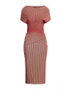 Elisabetta Franchi Woman Midi Dress Red Size 4 Viscose, Polyamide