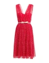 Elisabetta Franchi Woman Midi Dress Red Size 6 Polyester, Polyamide, Elastane In Red