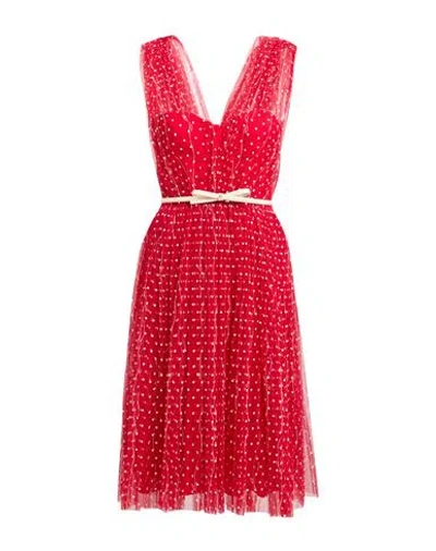 Elisabetta Franchi Woman Midi Dress Red Size 6 Polyester, Polyamide, Elastane