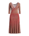 Elisabetta Franchi Woman Midi Dress Red Size 6 Viscose, Polyamide