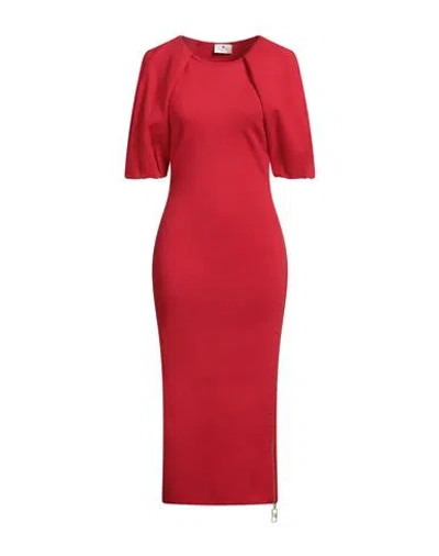 Elisabetta Franchi Woman Midi Dress Red Size 6 Viscose, Polyester