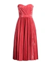 Elisabetta Franchi Woman Midi Dress Red Size 6 Viscose, Polyester, Cotton, Metallic Fiber, Polyureth