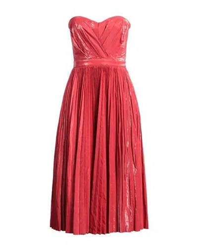 Elisabetta Franchi Woman Midi Dress Red Size 6 Viscose, Polyester, Cotton, Metallic Fiber, Polyureth