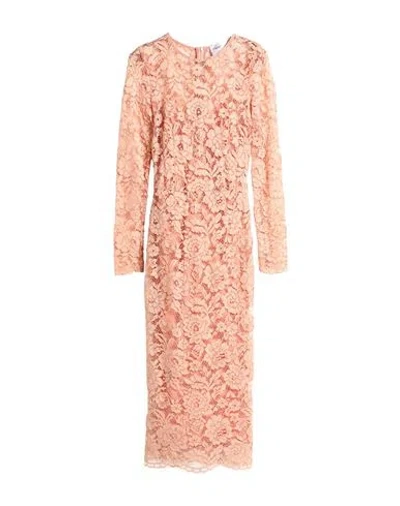 Elisabetta Franchi Woman Midi Dress Salmon Pink Size 2 Polyamide, Viscose In Pink