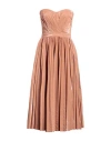 ELISABETTA FRANCHI ELISABETTA FRANCHI WOMAN MIDI DRESS SALMON PINK SIZE 6 VISCOSE, POLYESTER, COTTON, METALLIC FIBER, P