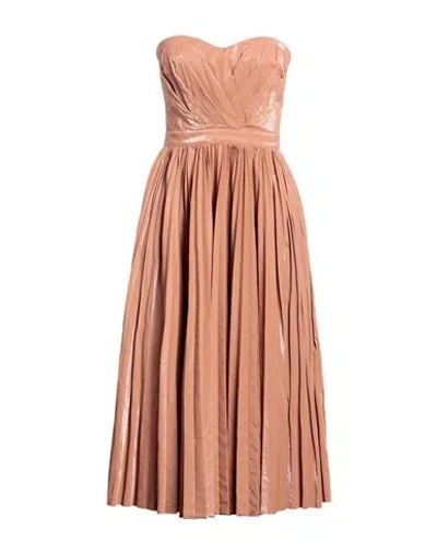 Elisabetta Franchi Woman Midi Dress Salmon Pink Size 8 Viscose, Polyester, Cotton, Metallic Fiber, P