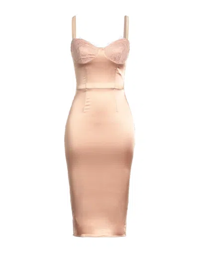 Elisabetta Franchi Midi Dresses In Beige