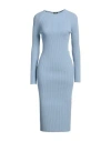 Elisabetta Franchi Woman Midi Dress Sky Blue Size 10 Viscose, Polyester