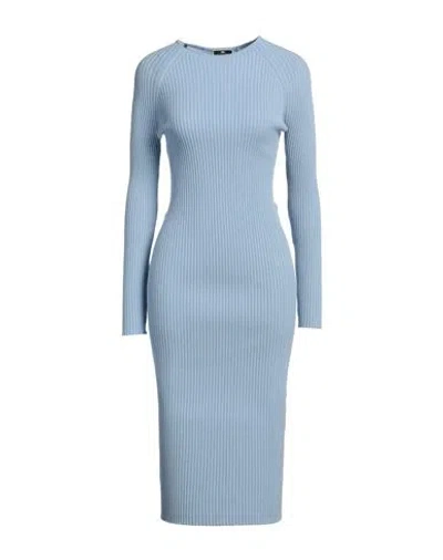 Elisabetta Franchi Woman Midi Dress Sky Blue Size 10 Viscose, Polyester
