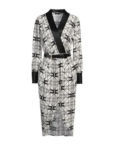 Elisabetta Franchi Woman Midi Dress White Size 4 Viscose, Silk, Elastane