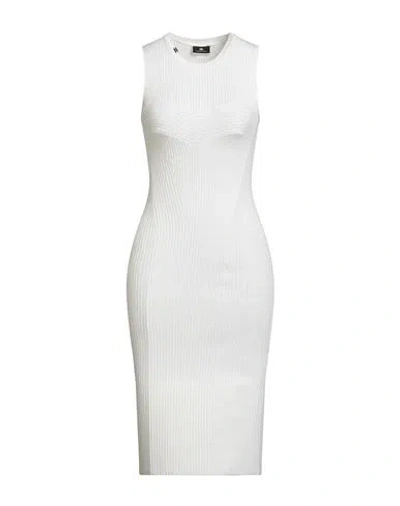 Elisabetta Franchi Woman Midi Dress White Size 6 Viscose, Polyester