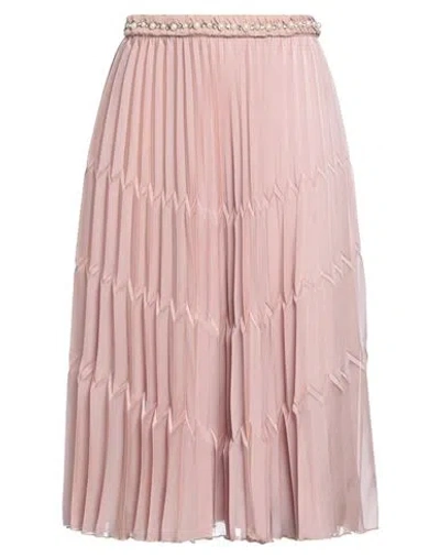 Elisabetta Franchi Woman Midi Skirt Antique Rose Size 4 Polyester In Pink