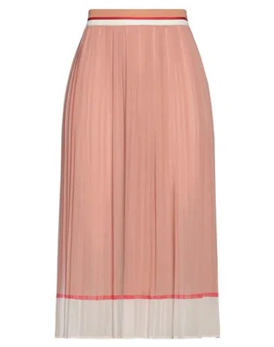 ELISABETTA FRANCHI ELISABETTA FRANCHI WOMAN MIDI SKIRT ANTIQUE ROSE SIZE 6 POLYAMIDE, ELASTANE