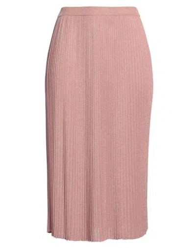 Elisabetta Franchi Woman Midi Skirt Antique Rose Size 8 Viscose, Polyester In Pink