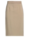 Elisabetta Franchi Woman Midi Skirt Beige Size 6 Viscose, Elastane