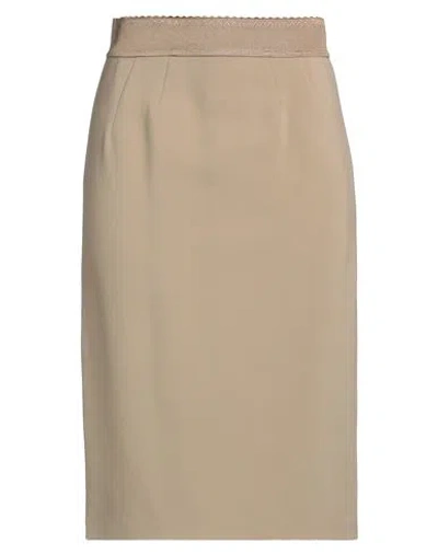 Elisabetta Franchi Woman Midi Skirt Beige Size 6 Viscose, Elastane