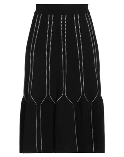 Elisabetta Franchi Woman Midi Skirt Black Size 10 Polyamide, Viscose, Polyester