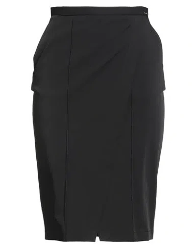 Elisabetta Franchi Woman Midi Skirt Black Size 10 Polyester, Elastane In Gray