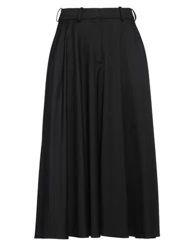 Elisabetta Franchi Woman Midi Skirt Black Size 12 Polyester, Virgin Wool, Elastane