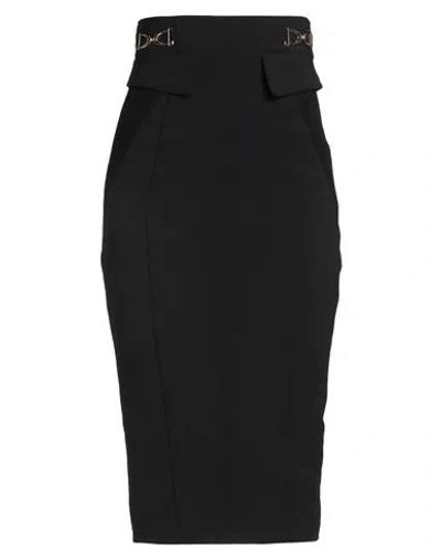 Elisabetta Franchi Woman Midi Skirt Black Size 2 Polyamide, Elastane, Viscose