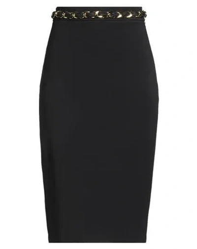 Elisabetta Franchi Woman Midi Skirt Black Size 2 Polyester, Elastane