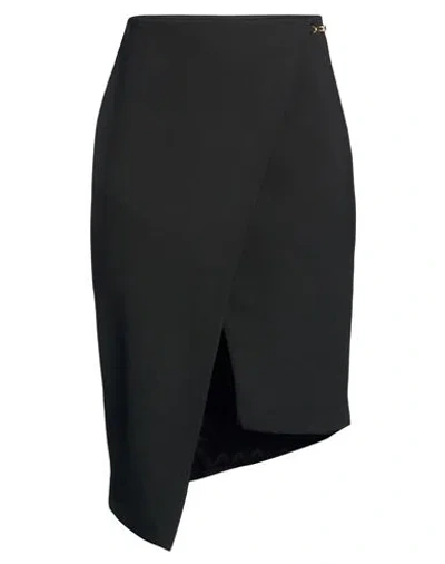 Elisabetta Franchi Woman Midi Skirt Black Size 4 Viscose, Virgin Wool