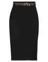 Elisabetta Franchi High Waist Back Slit Knee-length Skirts In Black