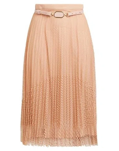 Elisabetta Franchi Woman Midi Skirt Blush Size 4 Polyester In Brown