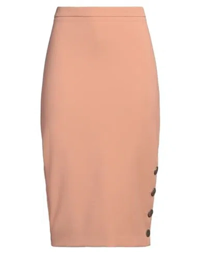 Elisabetta Franchi Woman Midi Skirt Blush Size 8 Polyester, Elastane In Pink