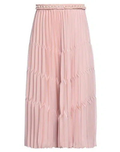 Elisabetta Franchi Woman Midi Skirt Blush Size 8 Polyester In Pink