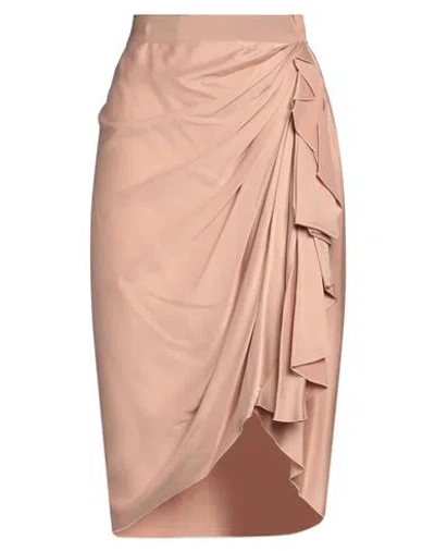 Elisabetta Franchi Woman Midi Skirt Blush Size 8 Silk In Pink