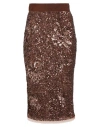 Elisabetta Franchi Woman Midi Skirt Brown Size 4 Polyamide, Plastic