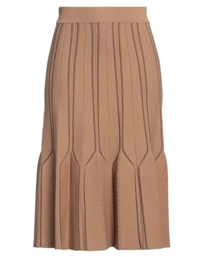 Elisabetta Franchi Woman Midi Skirt Brown Size 8 Polyamide, Viscose, Polyester
