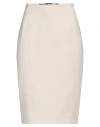 Elisabetta Franchi Woman Midi Skirt Cream Size 8 Polyester, Elastane In White