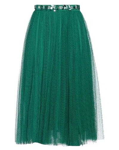 Elisabetta Franchi Woman Midi Skirt Emerald Green Size 2 Polyamide, Polyester, Plastic, Glass