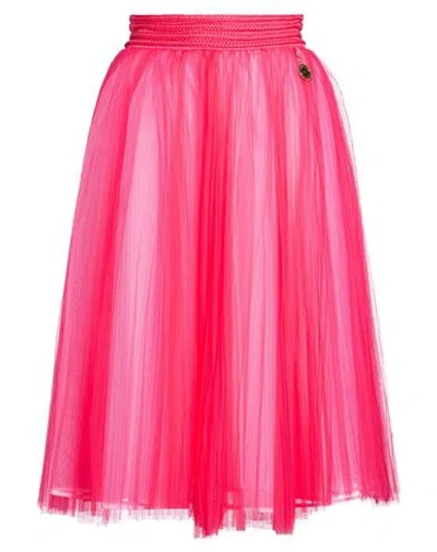 Elisabetta Franchi Woman Midi Skirt Fuchsia Size 6 Polyamide, Cupro, Elastane In Pink