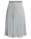 Elisabetta Franchi Woman Midi Skirt Grey Size 4 Polyester In Grey