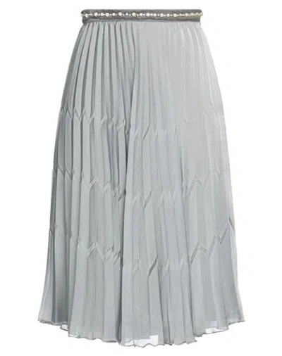 Elisabetta Franchi Woman Midi Skirt Grey Size 4 Polyester In Gray