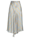 Elisabetta Franchi Woman Midi Skirt Grey Size 4 Silk In Grey