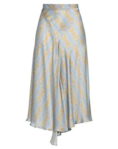 Elisabetta Franchi Woman Midi Skirt Grey Size 4 Silk