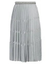 Elisabetta Franchi Woman Midi Skirt Grey Size 6 Polyester