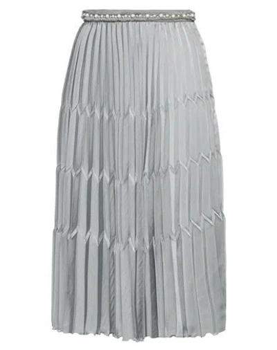 Elisabetta Franchi Woman Midi Skirt Grey Size 6 Polyester In Grey