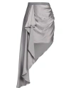 Elisabetta Franchi Woman Midi Skirt Grey Size 8 Acetate, Viscose